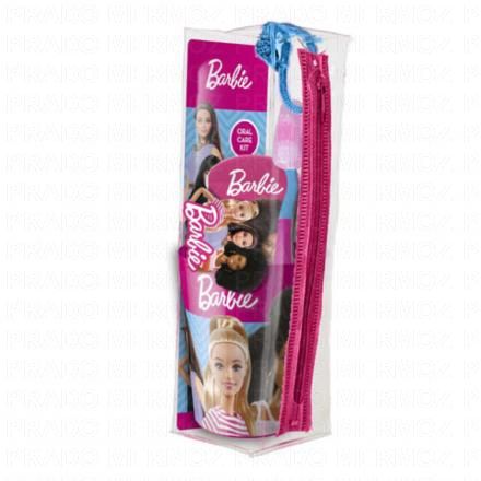 Trousse brosse à dents, dentifrice, tasse barbie