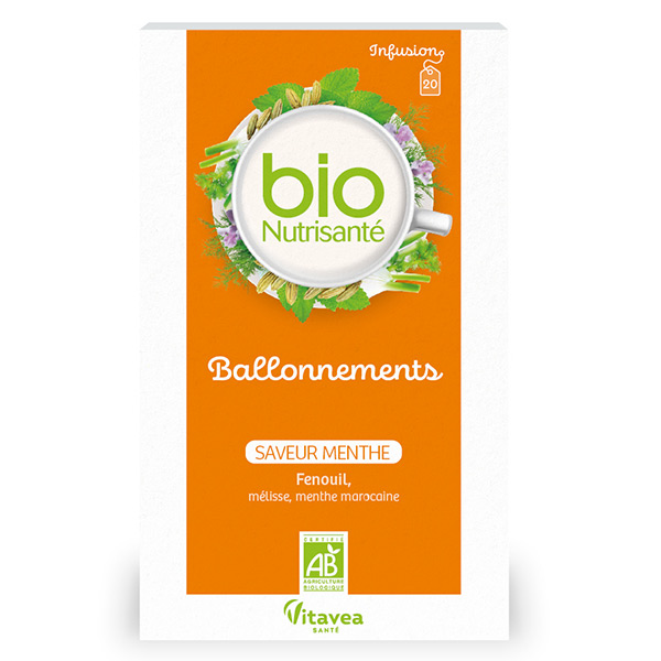 BioNutrisanté - Infusion Ballonnements - Saveur Menthe - Bio 20 sachets