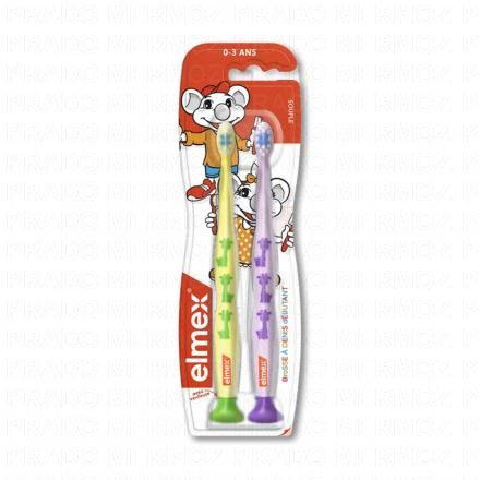 Brosse à dents souple débutant 0 à 3 ans lot de 2