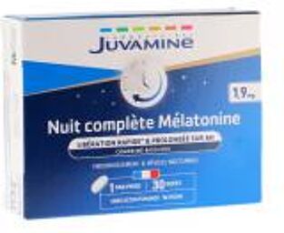 Nuit Complète Mélatonine 1,9 mg 30 Unités Bi-Couches - Boîte 30 Comprimés