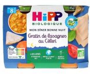 Gratin de Lasagnes au Céleri dès 8 Mois Bio 2 Pots - Carton 2 pots de 190 g