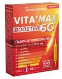 Vita'Max Booster 6G 20 Ampoules - Boîte 20 ampoules de 10 ml