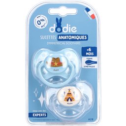 Dodie® 2 Sucettes silicone +6 mois (Couleur non sélectionnable)
