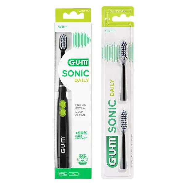 Brosse à Dents Electrique N°4100 Sonic Daily Soft Noire + Recharge 2 unités
