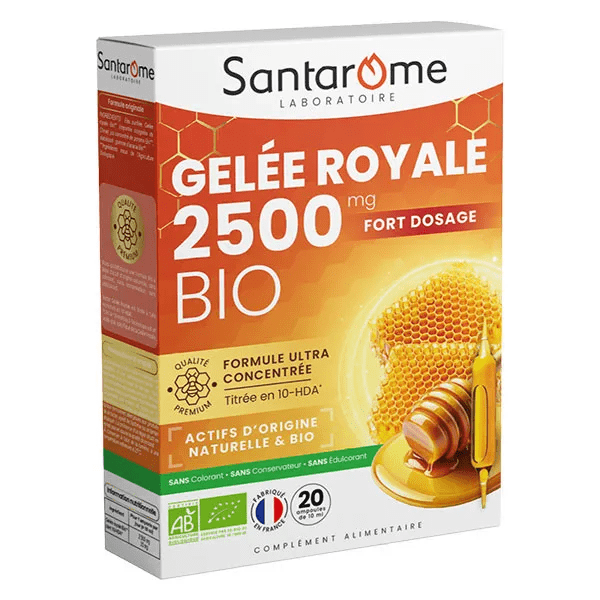 Santarome Ruche Royale Gelée Royale 2500 MG Bio Immunité 20 ampoules