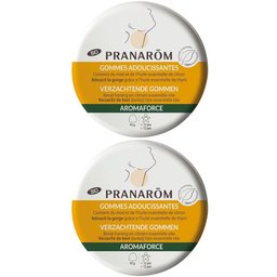 Pranarôm - Aromaforce - Gommes Adoucissantes - Compléments Alimentaires Aux Huiles Essentielles - Citron, Miel & Thym - Apaise La Gorge  - Boîte Métal 45g