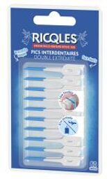 Ricqlès Pics Interdentaires Double Extrémité Brossette & Cure Dents 60 Unités - Blister 60 pics