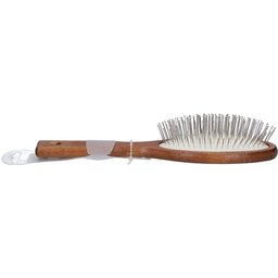 Brosse à cheveux pneumatique, grand ovale, hêtre, broches à double tête en acier