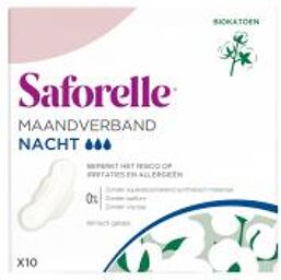 Serviettes Hygiéniques Nuit Avec Ailettes en Coton Bio 10 Serviettes Hygiéniques - Boîte 10 serviettes hygiéniques