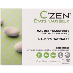 C'zen Etats Nauséeux Mal des Transports - Nausées Matinales - 30 comprimés