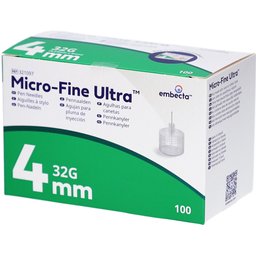 Embecta™ Micro-Fine™ Aiguilles à stylo 4 mm 32G Ref 321097