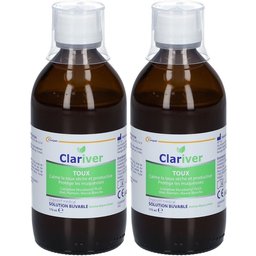 Clariver - Toux - Contre la toux dèche et productive - protège les muqueuses - Adultes - Solution buvable - 175ml