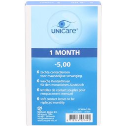 Unicare Lentilles mensuelles -5,00