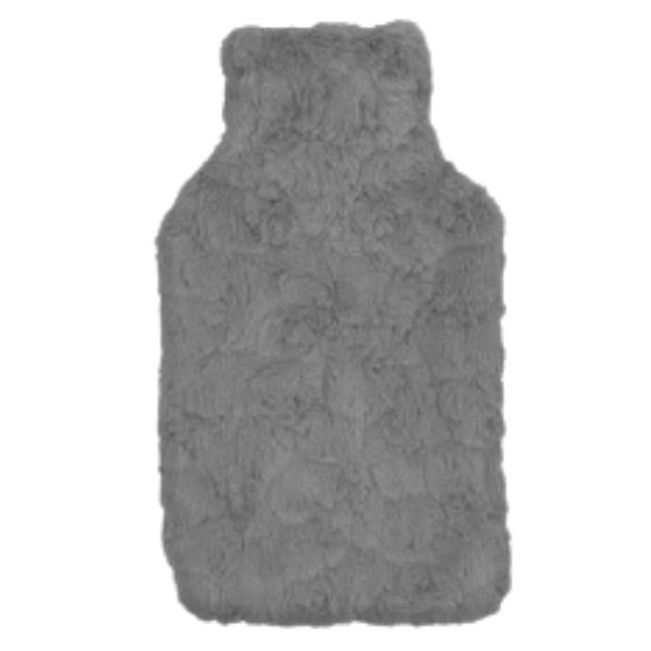 Bouillotte Caoutchouc Douce Fourrure Gris