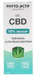 Huile CBD 10% Medium Sublinguale 10 ml - Flacon compte goutte 10 ml