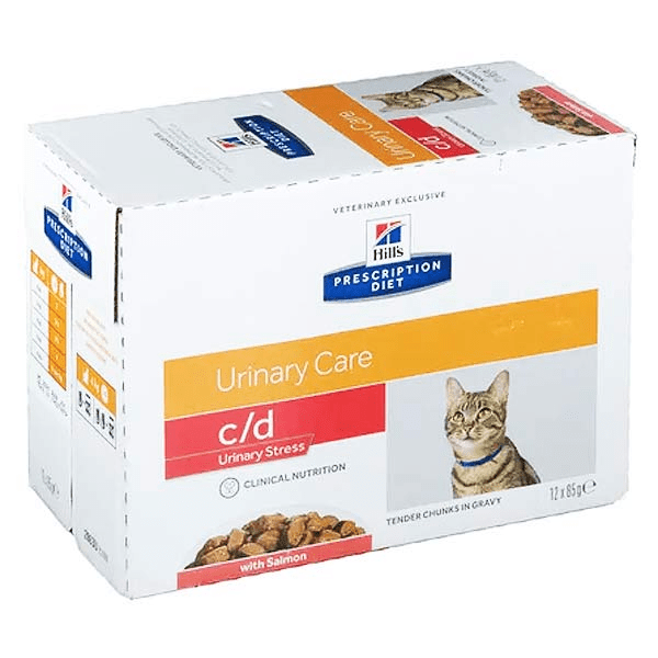 Prescription Diet Feline C/D Multicare Stress Urinary Care Aliment Humide Saumon 12 x 85g