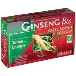 Super Diet Ginseng Gelée Royale Acerola Bio 20 ampoules de 15ml