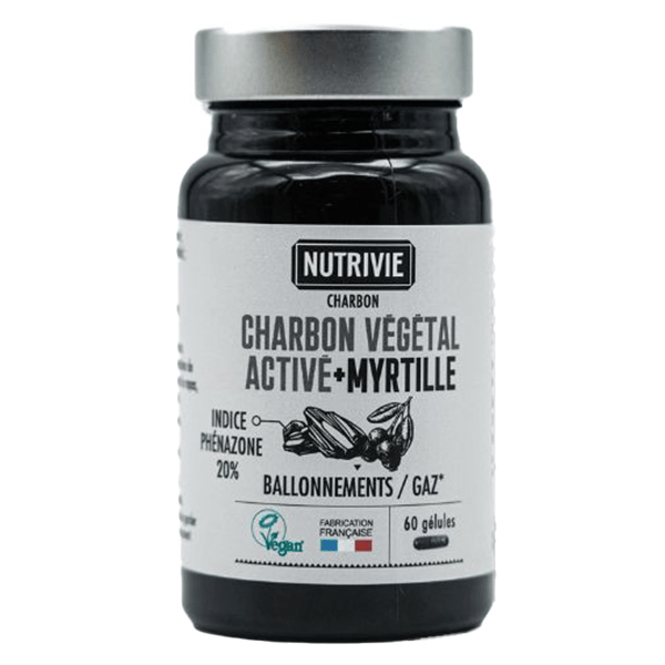 Charbon Végétal Activé Myrtille Végan 60 gélules