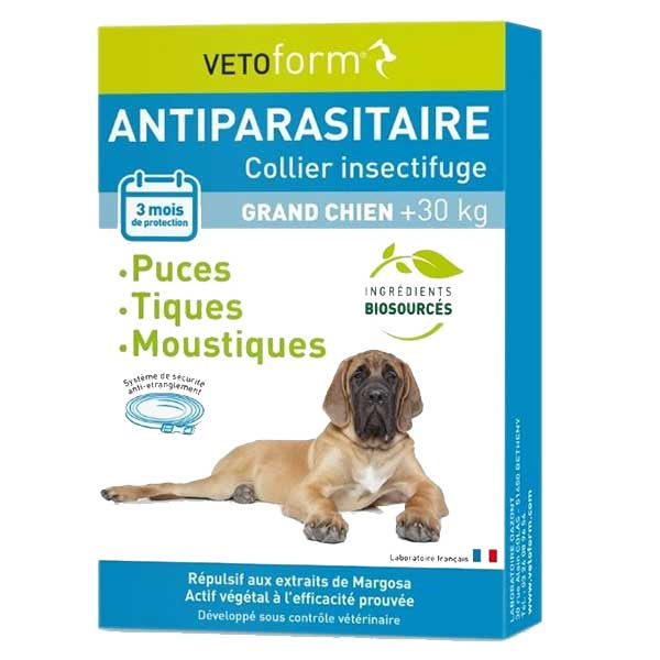 Antiparasitaire Collier Chiens +25kg 65cm