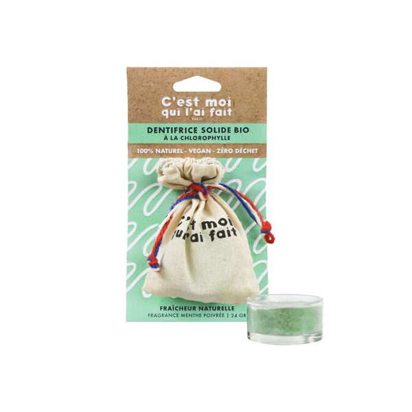 C'est Moi Qui l'ai Fait Dentifrice Solide Menthe Poivrée Bio Vegan 24g