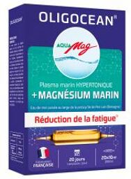 Aqua Mag Plasma Marin Hypertonique + Magnésium Marin 20 Unités - Boîte 20 ampoules de 10 ml