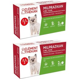 Clement Thekan Milprazikan Traitement Des Vers Plats Et Ronds Chaton 2 Comprimés