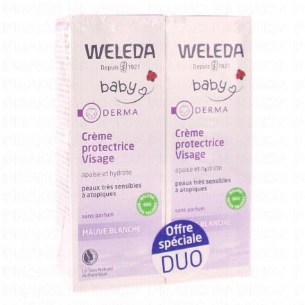 Bébé Derma crème protectrice visage à la mauve blanche bio lot de 2