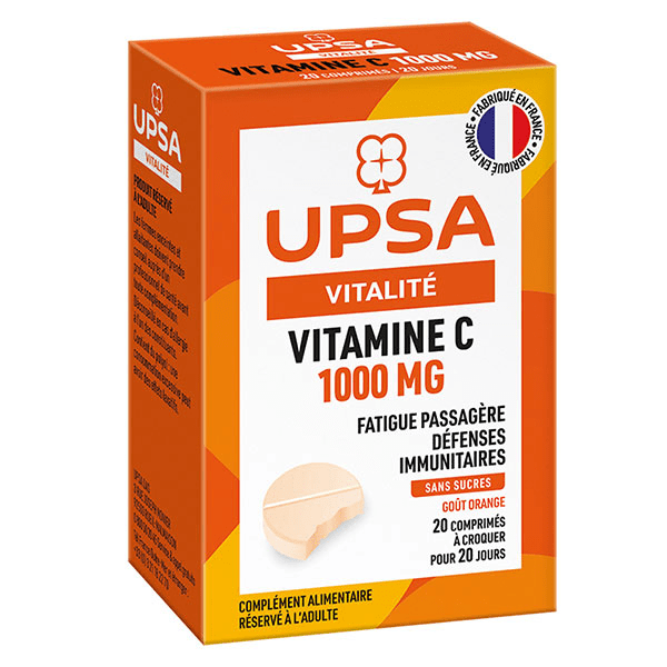 Vitamine C 1000mg sans Sucres 20 comprimés à croquer