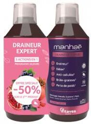 Manhaé Raineur Expert - Favorise Drainage & Perte de Poids 2 x 500 ml - Lot 2 x 500 ml