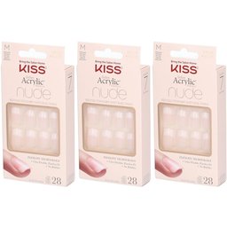 Kiss Salon Acrylic Faux ongles French Nude Taille M