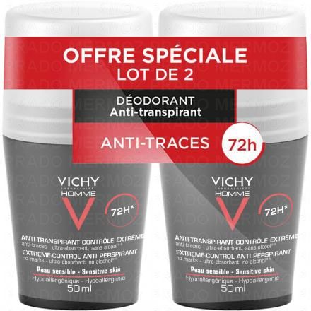 Homme déodorant contrôle extrême 72h lot de 2 x 50ml
