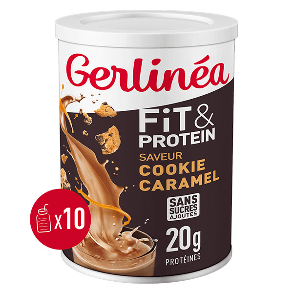 Fit & Protein Milkshake Protéiné Cookie & Caramel 20 G De Protéines Boite 10 Milkshakes