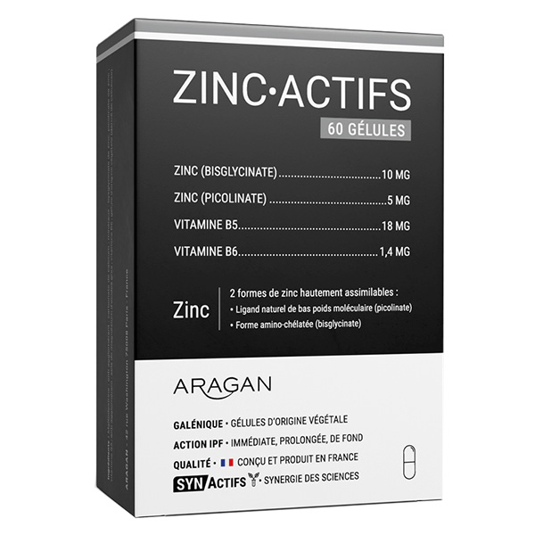 Aragan - - Zincactifs® - Immunité & Peau - Zinc - 60 gélules