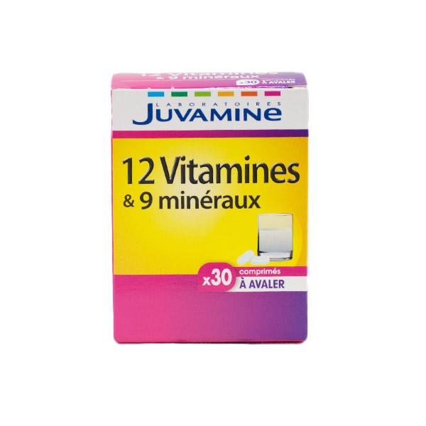12 Vitamines et 9 Minéraux 30 comprimés à avaler
