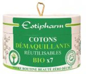 Cotons Démaquillants Réutilisables 7 Cotons - Boîte 7 Cotons + 1 Filet