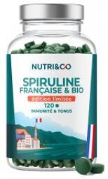 Nutri&Co; Spiruline Bio 120 Comprimés - Pot 120 comprimés