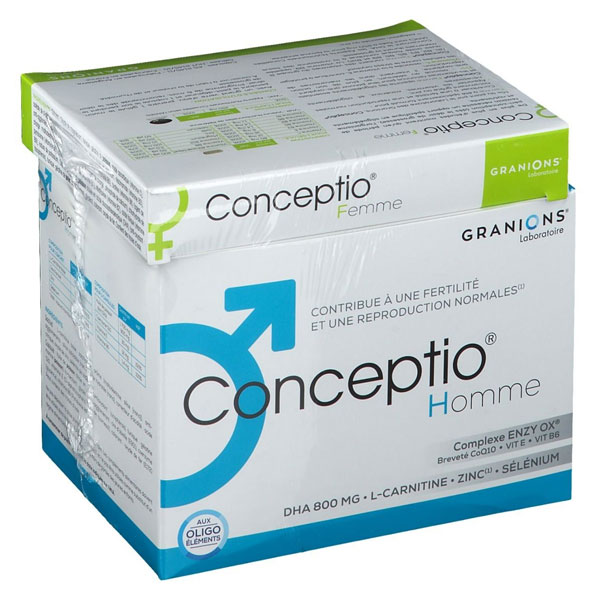 Granions Conceptio Lot spécial fertilité couple Homme 90 capsules et 30 sachets + Femme 30 gélules et 30 capsules