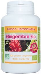 200 gélules GINGEMBRE BIO AB dosées à 280 mg.