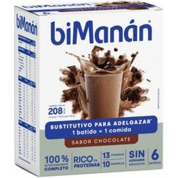 BiManán Boisson de Substitution Goût Chocolat 6 Sachets