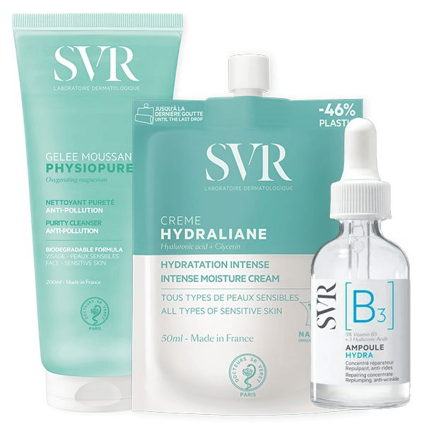 Routine Hydratante, Gel Moussant Physiopure, Ampoule B3, Crème Hydraliane