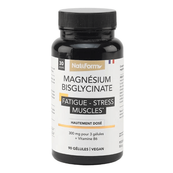 Bisglycinate de magnésium Fatigue, Stress, Muscles 90 gélules