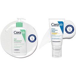 Set Gel Moussant visage pour les peaux normales à grasses + Crème Hydratante Visage SPF 30 pour les peaux normales à sèches