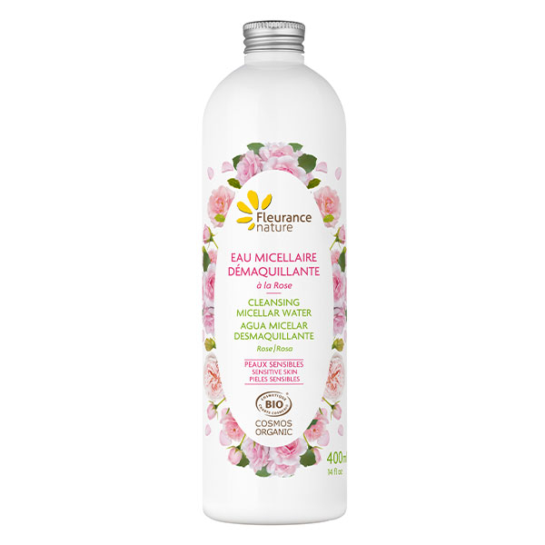 - Eau micellaire démaquillante à la rose Bio - Flacon 400ml