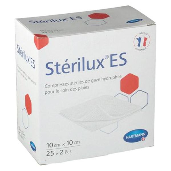 Sterilux-ES Compresse de Gaze Hydrophile Stérile 8 Plis 17 Fils 10 x 10cm 25 unités