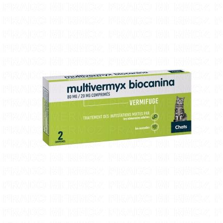 Vermifuge - Multivermyx chat comprimésx2
