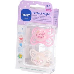 Perfect Night Tétine silicone rose 0-6 mois