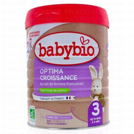 Lait infantile - Optima croissance 3ème age 10mois-3ans bio 800g