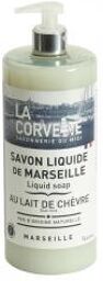 Savon Liquide de Marseille Lait de Chèvre Mains et Corps 1 l - Flacon-Pompe 1 L