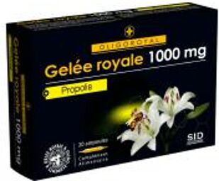 Oligoroyal Gelée Royale 1000 mg + Propolis 20 Ampoules - Boîte 20 ampoules de 10 ml