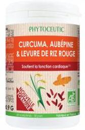 Curcuma Levure de Riz Rouge et Aubépine Bio 60 Comprimés - Pot 60 comprimés